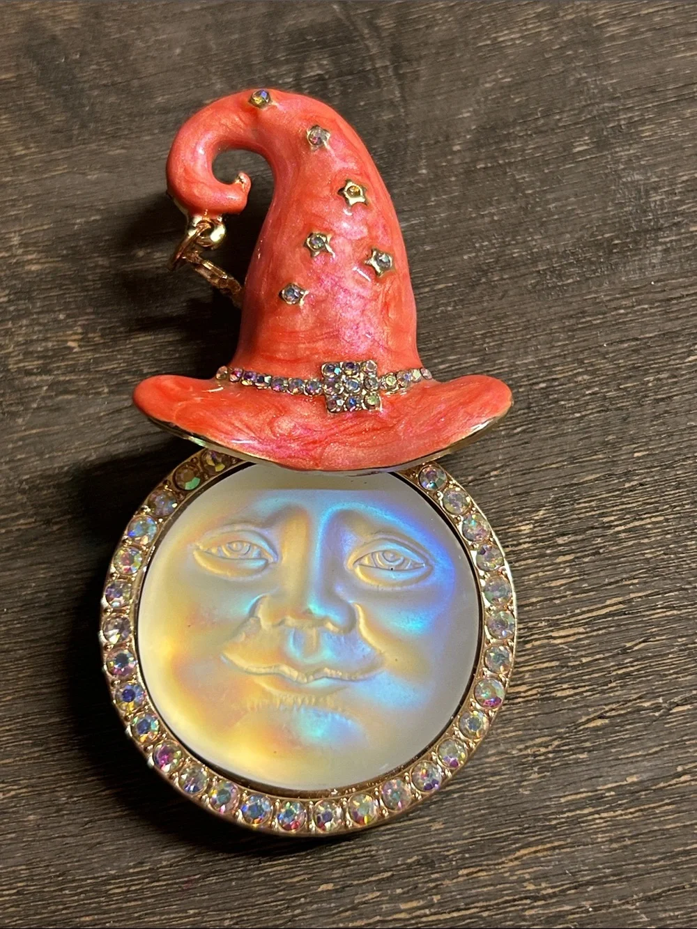 whimsical celestial brooch and pendant an iridescent 